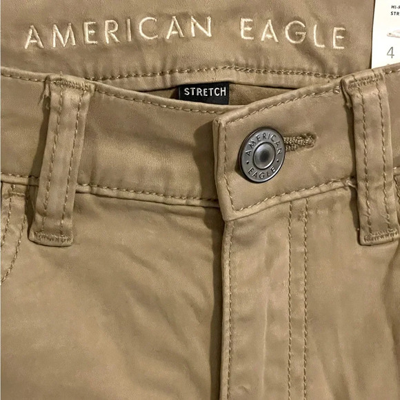 AE sz US 4 27W Hi-Rise jeggings  stretch standard  khaki NWT - Picture 6 of 9